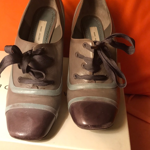 Authentic Marc Jacobs leather captoe tie-up - Picture 2 of 8